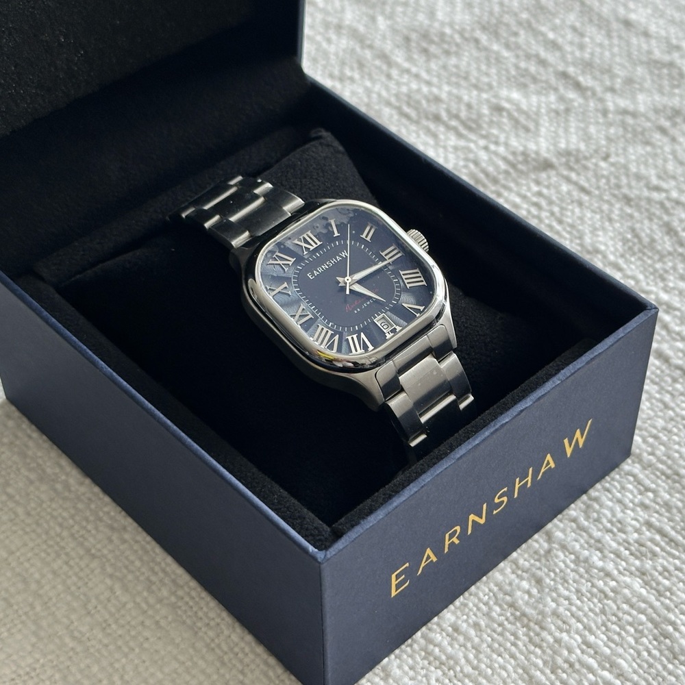 Luxury Automatic Watch Thomas Earnshaw Coussin Carbon Black - New (Never Worn)